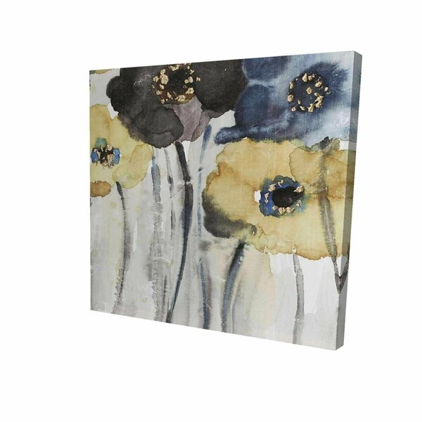 Fondo 32 x 32 in. Grey, Blue & Yellow Flowers-Print on Canvas FO2792634